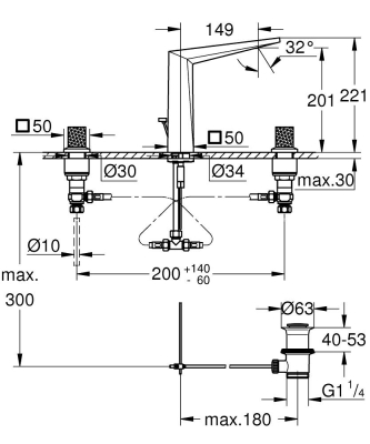 Grohe Allure Brilliant Private Collection 3 Delikli Lavabo Bataryası L-Boyut - 20667AL0 - 3