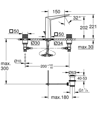 Grohe Allure Brilliant Private Collection 3 Delikli Lavabo Bataryası L-Boyut - 20670AL0 - 4