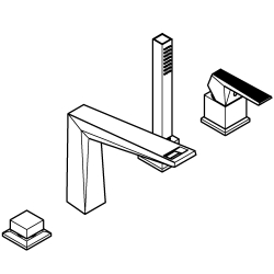 Grohe Allure Brilliant Private Collection Dört Delikli Küvet Bataryası - 29523000 - 2