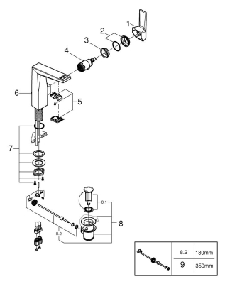 Grohe Allure Brilliant Private Collection Tek Kumandalı Lavabo Bataryası 1/2