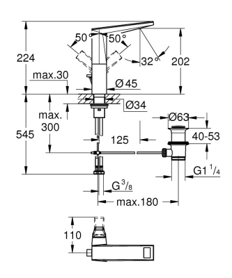 Grohe Allure Brilliant Private Collection Tek Kumandalı Lavabo Bataryası 1/2