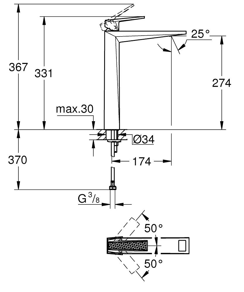 Grohe Allure Brilliant Private Collection Tek Kumandalı Lavabo Bataryası Xl-Boyut - 24417AL0 - 5