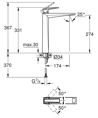 Grohe Allure Brilliant Private Collection Tek Kumandalı Lavabo Bataryası Xl-Boyut - 24419AL0 - 5