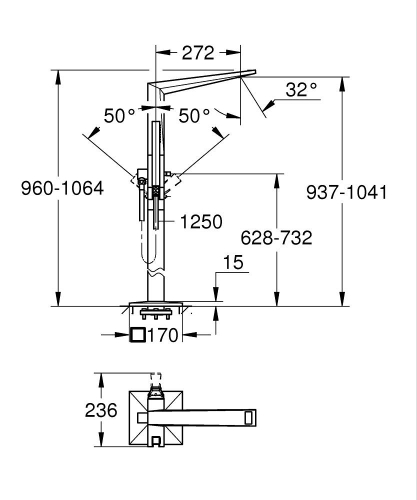 Grohe Allure Brilliant Private Collection Yerden Küvet Bataryası - 24422000 - 5