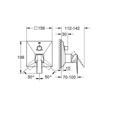 Grohe Allure Brilliant Tek Kumandalı 3 Yönlü Banyo Bataryası - 24099Dc0 - 2