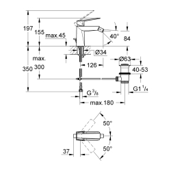 Grohe Allure Brilliant Tek Kumandalı Bide Bataryası 1/2