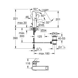 Grohe Allure Brilliant Tek Kumandalı Lavabo Bataryası 1/2