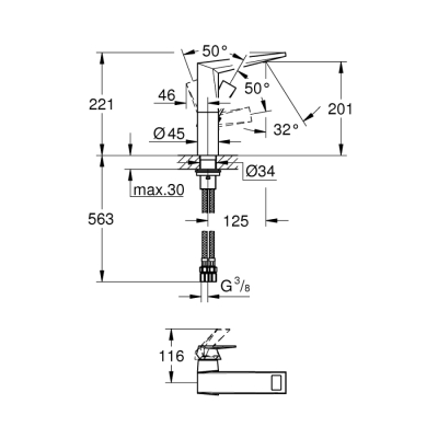 Grohe Allure Brilliant Tek Kumandalı Lavabo Bataryası 1/2