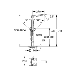 Grohe Allure Brilliant Yerden Küvet Bataryası - 23119000 - 2