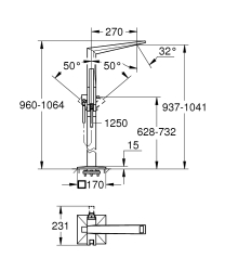 Grohe Allure Brilliant Yerden Küvet Bataryası - 24348AL0 - 4