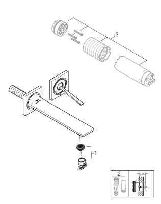 Grohe Allure İki Delikli Lavabo Bataryası M-Boyut - 19386DL2 - 2
