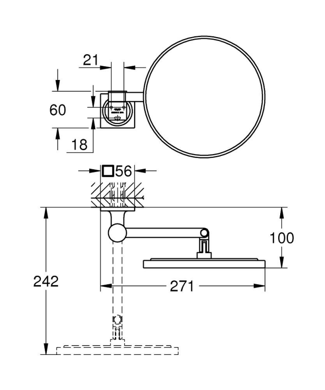 Grohe Allure Makyaj ve Tıraş Aynası, Paslanmaz Çelik - 40967DC1 - 4