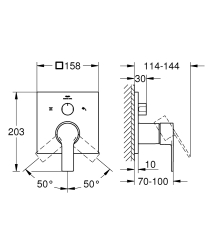 Grohe Allure Tek Kumandalı 3 Yönlü Banyo Bataryası - 29176GN1 - 4