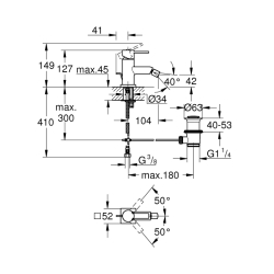 Grohe Allure Tek Kumandalı Bide Bataryası 1/2