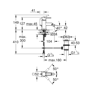 Grohe Allure Tek Kumandalı Bide Bataryası 1/2