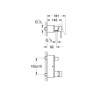 Grohe Allure Tek Kumandalı Duş Bataryası - 32846000 - 2