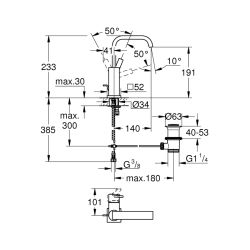 Grohe Allure Tek Kumandalı Lavabo Bataryası 1/2