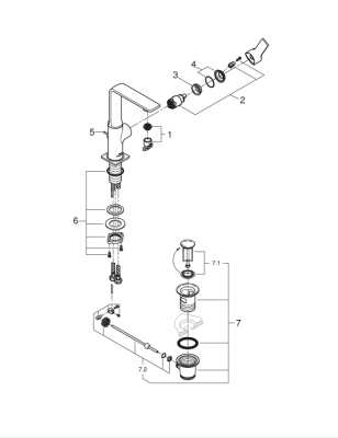 Grohe Allure Tek Kumandalı Lavabo Bataryası 1/2