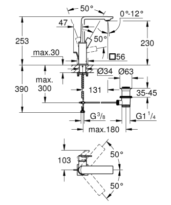 Grohe Allure Tek Kumandalı Lavabo Bataryası 1/2