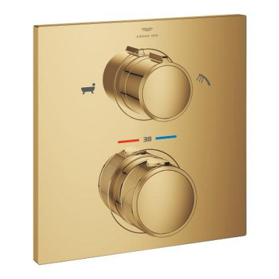 Grohe Allure Termostatik Ankastre Banyo ve Duş Bataryası (Sıva Üstü Grubu), 2 Yollu, Altın - 19446GL2 - 1