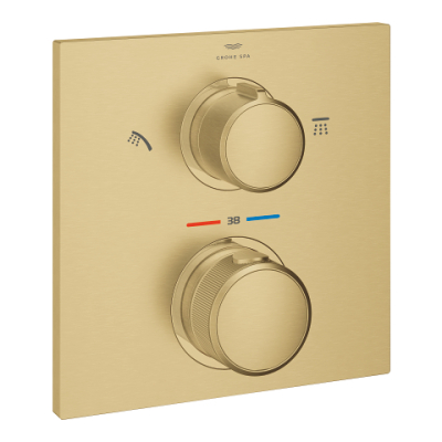 Grohe Allure Termostatik Ankastre Banyo ve Duş Bataryası (Sıva Üstü Grubu), 2 Yollu, Altın - 29181GL2 - 1
