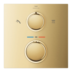 Grohe Allure Termostatik Ankastre Banyo ve Duş Bataryası (Sıva Üstü Grubu), 2 Yollu, Altın - 29181GL2 - 3