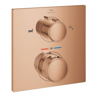 Grohe Allure Termostatik Ankastre Banyo ve Duş Bataryası (Sıva Üstü Grubu), 2 Yollu, Bakır - 19446DA2 - 1