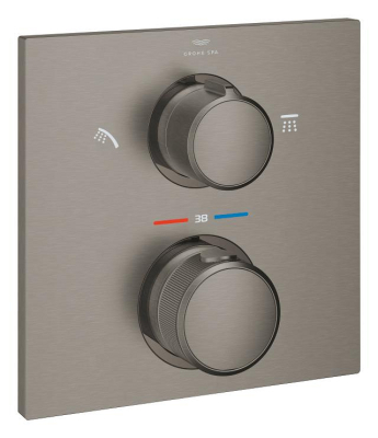 Grohe Allure Termostatik Ankastre Banyo ve Duş Bataryası (Sıva Üstü Grubu), 2 Yollu, Fırçalı Sert Grafit - 29181AL2 - 1