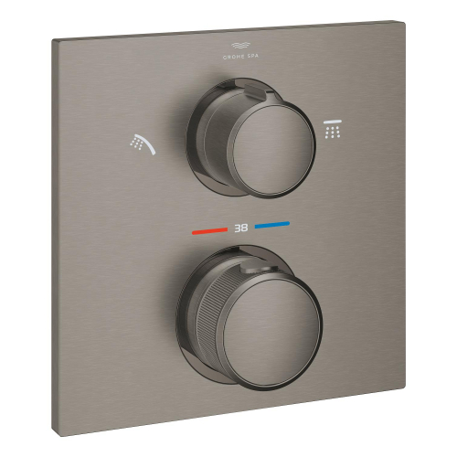 Grohe Allure Termostatik Ankastre Banyo ve Duş Bataryası (Sıva Üstü Grubu), 2 Yollu, Fırçalı Sert Grafit - 29181AL2 - 2