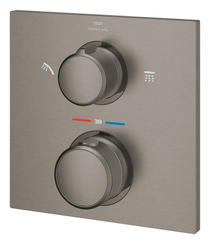 Grohe Allure Termostatik Ankastre Banyo ve Duş Bataryası (Sıva Üstü Grubu), 2 Yollu, Fırçalı Sert Grafit - 29181AL2 - 4