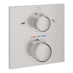 Grohe Allure Termostatik Ankastre Banyo ve Duş Bataryası (Sıva Üstü Grubu), 2 Yollu, Paslanmaz Çelik - 19446DC2 - GROHE