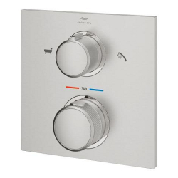 Grohe Allure Termostatik Ankastre Banyo ve Duş Bataryası (Sıva Üstü Grubu), 2 Yollu, Paslanmaz Çelik - 19446DC2 - 2