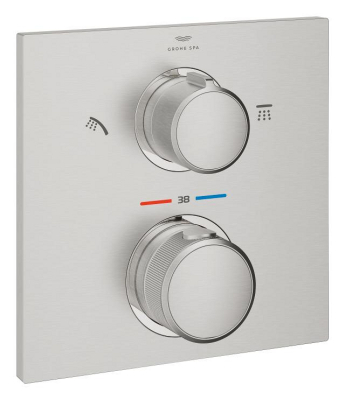 Grohe Allure Termostatik Ankastre Banyo ve Duş Bataryası (Sıva Üstü Grubu), 2 Yollu, Paslanmaz Çelik - 29181DC2 - 1