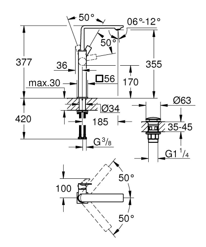 Grohe Allure Tezgah Üstü Lavabo Bataryası, Paslanmaz Çelik - 23403DC1 - 5