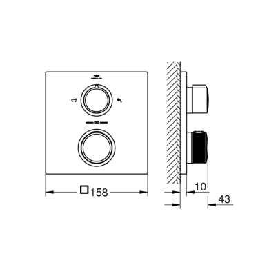 Grohe Allure Thermostat For Concealed İnstallation With 2 - Way Diverter Hand Shower/Bath Filler - 19446002 - 2