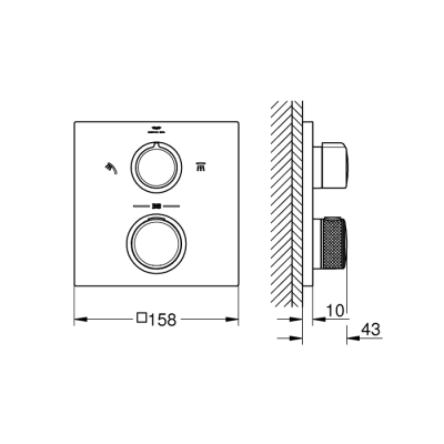 Grohe Allure Thermostat For Concealed İnstallation With 2 - Way Diverter Head Shower/Hand Shower - 29181DL2 - 2