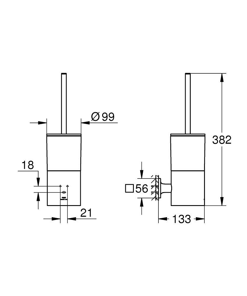 Grohe Allure Tuvalet Fırçası Seti - 40340001 - 4