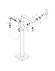 Grohe Allure Yerden Küvet Bataryası - 25222DL1 - 2