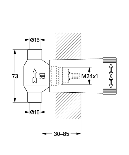 Grohe Ankastre Kumanda İçin İç Gövde - 29801000 - 3