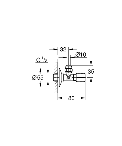 Grohe Ara Musluk (1/2 giriş, 3/8 çıkışlı), Mat Siyah 220732430 - 3