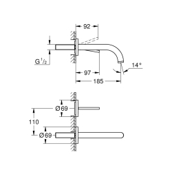 Grohe Atrio 2 Delikli Joystick Lavabo Bataryası - 19287Da3 - 2