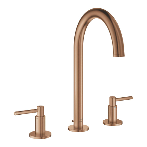 Grohe Atrio 3 Delikli Ankastre Lavabo Bataryası, Sifon Kumandalı, Fırçalı Bakır - 20649DL0 - 2