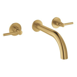 Grohe Atrio 3 Delikli Duvardan Ankastre Lavabo Bataryası (Sıva Üstü Grubu), Fırçalı Altın - 20662GN0 - GROHE