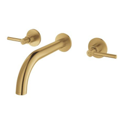 Grohe Atrio 3 Delikli Duvardan Ankastre Lavabo Bataryası (Sıva Üstü Grubu), Fırçalı Altın - 20662GN0 - 2