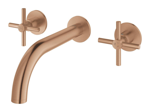 Grohe Atrio 3 Delikli Duvardan Ankastre Lavabo Bataryası (Sıva Üstü Grubu), Fırçalı Bakır - 20661DL0 - 3