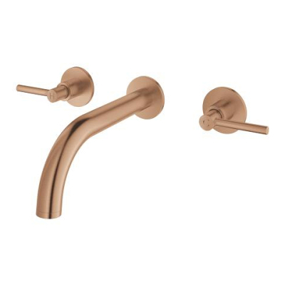 Grohe Atrio 3 Delikli Duvardan Ankastre Lavabo Bataryası (Sıva Üstü Grubu), Fırçalı Bakır - 20662DL0 - 2