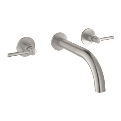 Grohe Atrio 3 Delikli Duvardan Ankastre Lavabo Bataryası (Sıva Üstü Grubu), Paslanmaz Çelik - 20662DC0 - 1