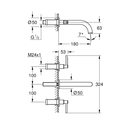 Grohe Atrio 3 Delikli Lavabo Bataryası 1/2