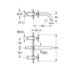 Grohe Atrio 3 delikli lavabo bataryası M-Boyutu (20661GL0) - 3