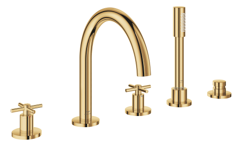 Grohe Atrio 5 Delikli Ankastre Küvet Bataryası (Sıva Üstü Grubu), Altın - 29408GL0 - GROHE